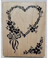 Stampendous Flower Heart Border, Large Valentine&#39;s Day Rubber Stamp, R05 - £7.94 GBP