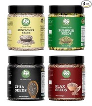 Raw Seeds Combo for Eating - (Pumpkin, Chia, Sunflower and Flax Seeds  1kg - £34.01 GBP
