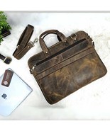 Brownn leather laptop bag, 15.6&quot; full grain satchel, unisex briefcase, t... - $5,099.54 MXN
