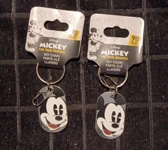 2 Disney Mickey Mouse Expression Dog Tag Keychain Multi-Color (K62) - $14.03