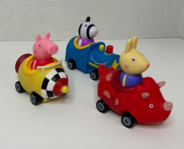 Peppa Pig Free Wheelin Friends Vehicle Set of 3 Zoe Zebra Richard Rabbit Toys - £14.92 GBP