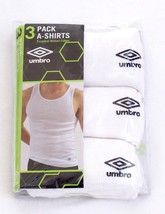 Umbro A-Shirts White Ribbed Cotton Tank Shirt 3 in Package New in Packag... - $27.86
