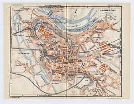 1926 Original Vintage City Map Of Angouleme / Charente POITOU-CHARENTES / France - £16.85 GBP