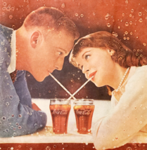 1956 Coca-Cola Coke Advertisement Soda Pop Romantic Couple Vintage DWJJ12 - $769.94 MXN