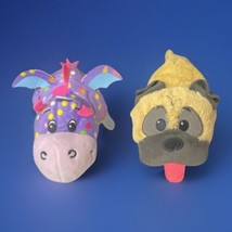 Flip a Zoo Purple Polka Dot Dragon Yellow Labrador Dog Plush Stuffed Animal Toys - $10.55