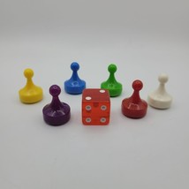 1972 Clue Game Replacement Pieces Tokens Die Figures Red Dice Small Pieces Color - £6.77 GBP
