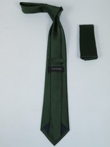 Men's Satin Silky Tie Hankie Set J.Valintin Private Collection R69 Hunter Green image 2