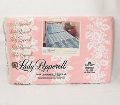 Lady Pepperell Wedding Lace Pink Cotton Percale Twin Flat Sheet - £25.57 GBP