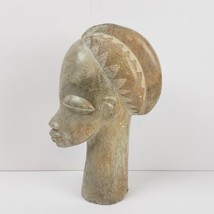 Vintage Hand Carved Mbigou Stone Sculpture Bust African Art Woman Face Statuette - £262.79 GBP