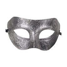 Mens Silver Masquerade Greek Roman Face Mask For Fancy Dress Masked Ball  - £18.03 GBP