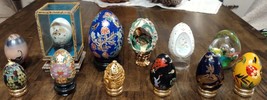 22pc Easter Egg Collectable Lot W/ Some Stands Decorative &amp; Hand Painted - £50.92 GBP