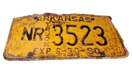 Vtg Arkansas Truck License Plate 1990 NR 3523 car collector June 30 90 6-30 - £5.41 GBP