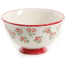 Set of Four (4) Pioneer Woman ~ Red ~ Timeless Floral ~ 6&quot; ~ Stoneware Bowls - £29.89 GBP