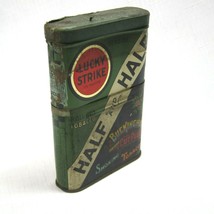Vintage 1930s Lucky Strike Half And Half Tobacco Tin Telescoping Vertical Pocket - £23.69 GBP