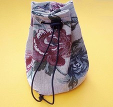 Flowers Pouch 18cm, Fabric Pocket for Coins Money Keys, Handmade, High Q... - £12.58 GBP