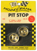 1965 K&amp;B Aurora 1:24 Slot Car Pit Stop Part S 3/4&quot; Slotted Brass 5/40 Wheels 208 - £13.28 GBP
