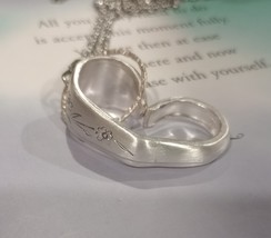 Floating heart necklace made from a vintage spoon, valentine, anniversary, wedd - £25.52 GBP