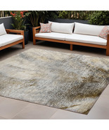 10&#39; X 14&#39; Beige Abstract Washable Non Skid Indoor Outdoor Area Rug - $810.99