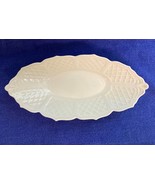 Vintage White Porcelain Limoges France Dish Embossed Waffle Weave - $27.06 CAD