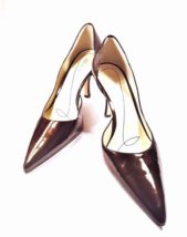 AK ANNE KLEIN Women High Heel Brown Size 8.5 Patent Leather D&#39;orsay Pump Pointed - £33.21 GBP