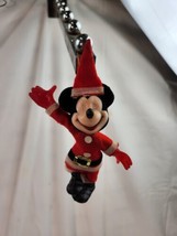 Vintage 1960&#39;s Mickey Mouse Santa Christmas Ornament Plastic and Felt - £9.33 GBP