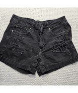 American Eagle Black Distressed Shorts Women&#39;s Sz 6  Faded Black - $167.06 MXN