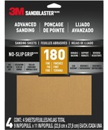 3M SandBlaster No Slip Grip 180 Grit Fine Sandpaper Sheets 11"x9" Pack of 10  - £19.95 GBP