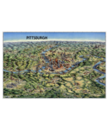 Unique Media Laminated Poster Map Pittsburgh Pennsylvania Artistic Illus... - $64.35