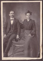 Alonzo R. Cook &amp; Wife Mabel V. Lord Cabinet Photo - Hallowell, Maine - £13.73 GBP