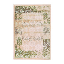 2' X 3' Beige Damask Power Loom Distressed Stain Resistant Area Rug - $824.68 MXN