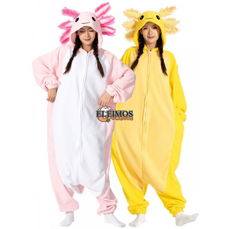 Adult Women Kigurumi Pajamas Animal Cosplay Cartoon Axolotl Halloween Costumes