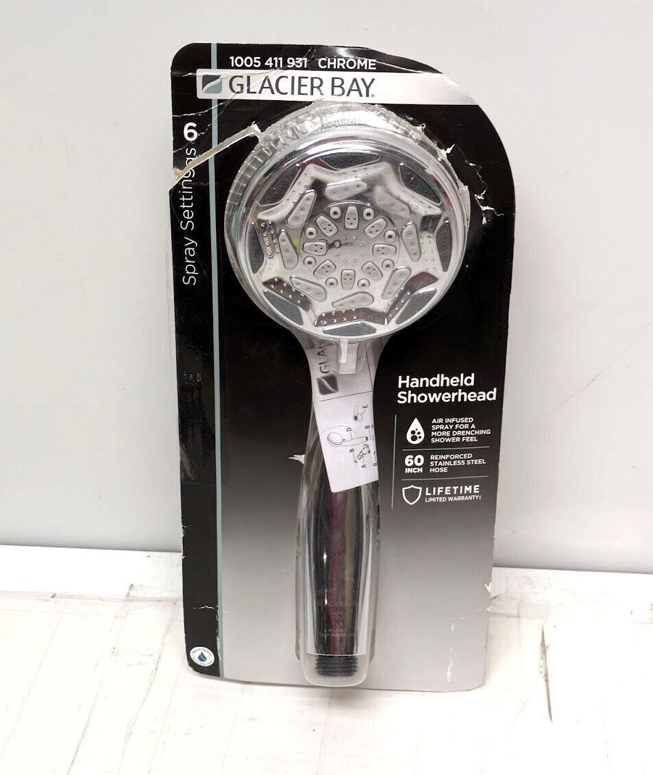 Glacier Bay 6-Spray 4 in. Wall Mount Handheld Showerhead in Chrome - 849... - $23.66