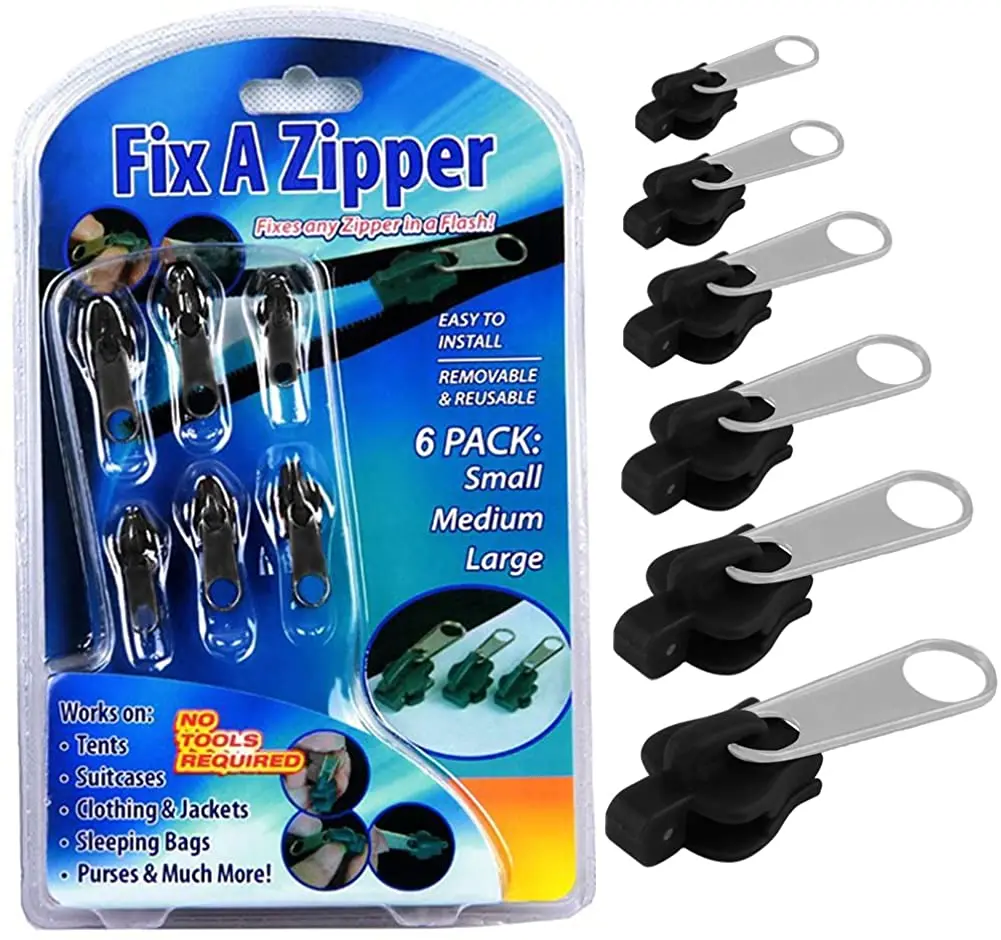 House Home 6Pcs Universal Instant Fix Zipper 3 Sizes Repair Kit Replacement Zip  - £20.09 GBP