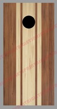 Wood Grain Design B Color Stripes Corn Hole Board Decal Wrap - $19.99+
