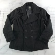 English Laundry Pea Coat Boys Large 14-16 Black Pockets Inner Pocket Woo... - £23.25 GBP