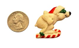 1983 Hallmark Cards Inc. Christmas Polar Bear Santa Hat &amp; Candy Cane Pin... - £9.56 GBP