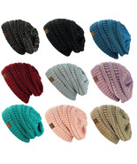 Unisex Womens CC Slouchy Skull Cap Warm Thick Knit Beanie - $12.95