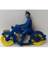 Auburn 6&quot; 1950&#39;s Blue Auburn Police motorcycle and driver. - £26.50 GBP