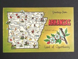 Arkansas State Map Large Letter Greetings Dexter Press c1960s Vtg Postcard (a) - £3.90 GBP