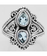 Very Beautiful Two Stones Alexandrite Ring Size 8 US or Q UK, 925 Silver - €27,60 EUR