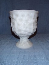 Pedestal Footed Pedestal Vase Vintage EOBrody Co. Cleveland OH White Milk Glass - £3.23 GBP