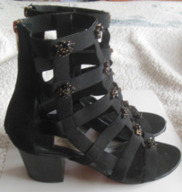 Jimmy Choo Black Suede Embellished strappy heels 41 - $247.50