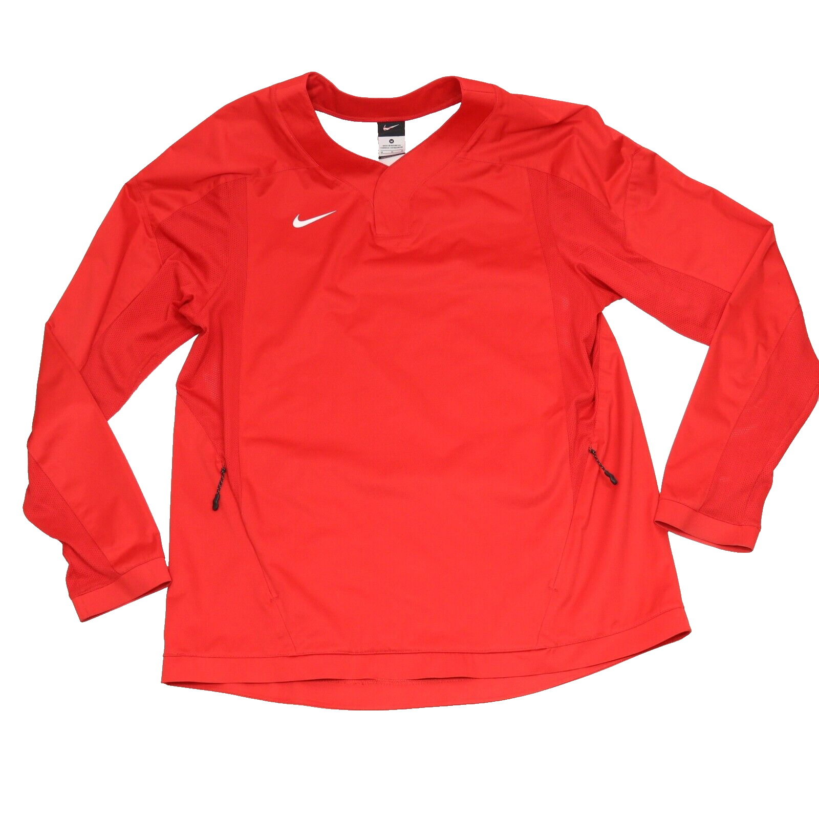 Primary image for NIKE Baseball Long Sleeve Mens Jacket Red Pullover Cage Windshirt Medium