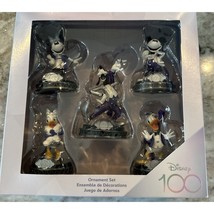 Disney 100th Anniversary Platinum Ornament Set Fab 5. New! - $53.22