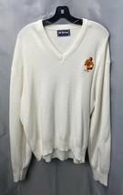 Vintage McBriar Sweater Mens Large White Acrylic Pullover Embroidered JB... - $19.99