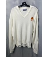 Vintage McBriar Sweater Mens Large White Acrylic Pullover Embroidered JB... - £15.89 GBP