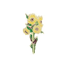 Art Elegant Painting Alloy Vase Design Brooch Enamel Badge Sunflower Pin... - £7.73 GBP+