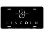 Lincoln Old Logo Inspired Art on Black FLAT Aluminum Novelty License Tag... - $17.99