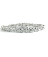 Authenticity Guarantee 
Multistrand 3-Row Diamond Bracelet 18K White Gol... - £12,255.80 GBP