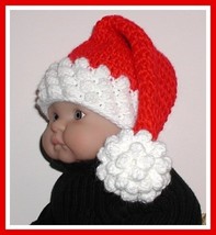 Red Elf Santa Stocking Hat Newborn Baby Christmas Babies 0-6 Months Unisex Tail - £11.18 GBP